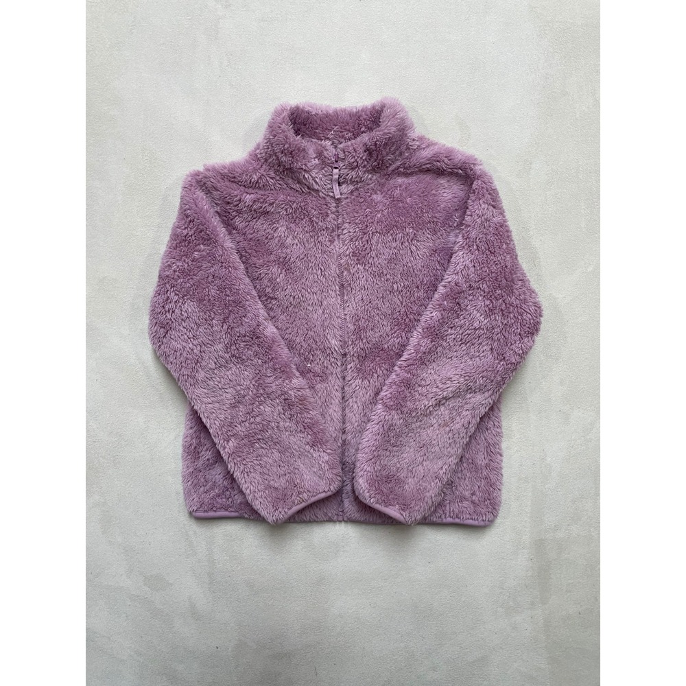 Uniqlo Kids Fluffy Yarn Fleece Full-Zip Jacket Purple Pink 9-10 458897